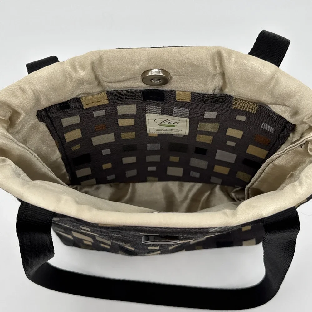 VIV‎ PICKLE Vintage One Of A Kind Designer Handbag Geometric Black Grey Unused